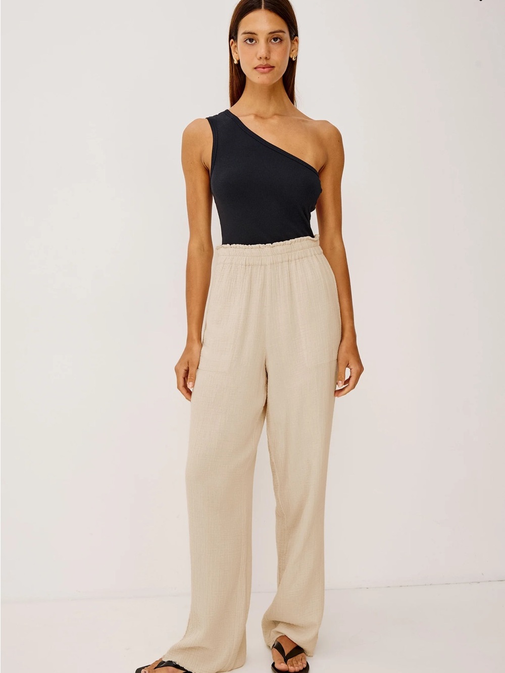 NWT Rails Leon Cotton Gauze Pants in Flax